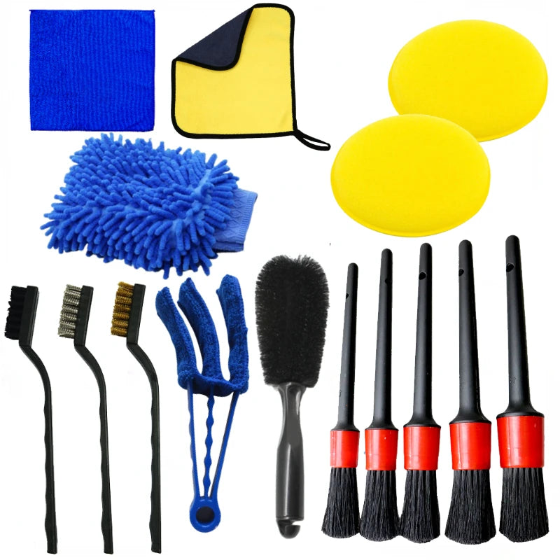 Zovira™ 15-Piece Car Detailing Cleaning Brush Kit – Interior & Vent Cleaning Set