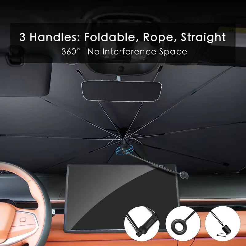 Zovira™ Car Windshield Sunshade Umbrella – Foldable Heat & UV Protection