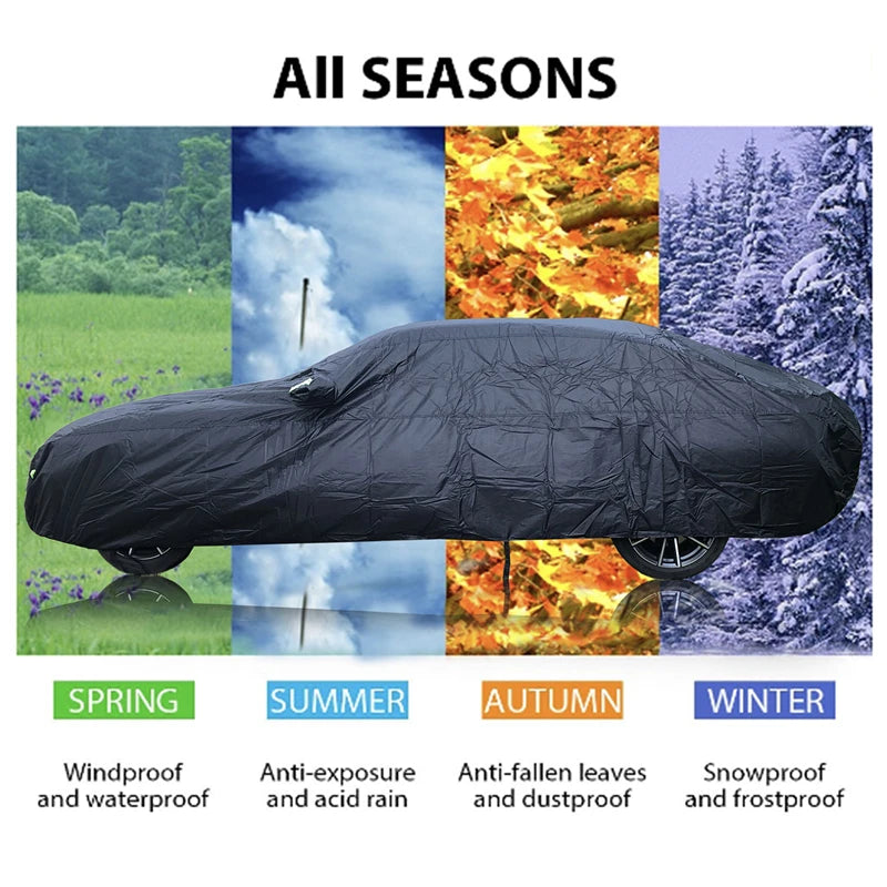 Zovira™ Full Car Cover – Waterproof UV & Weather Protection, Sedan & SUV Sizes