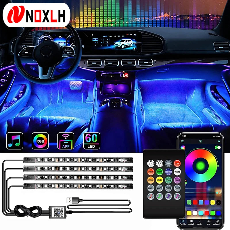 Zovira™ RGB Car Interior Ambient LED Light Kit – App & Remote Music Control