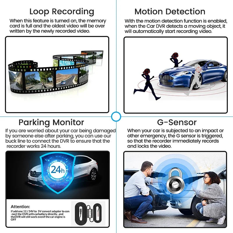 Zovira™ 1080P Dual-Lens Mirror Dash Cam – Night Vision Front & Rear