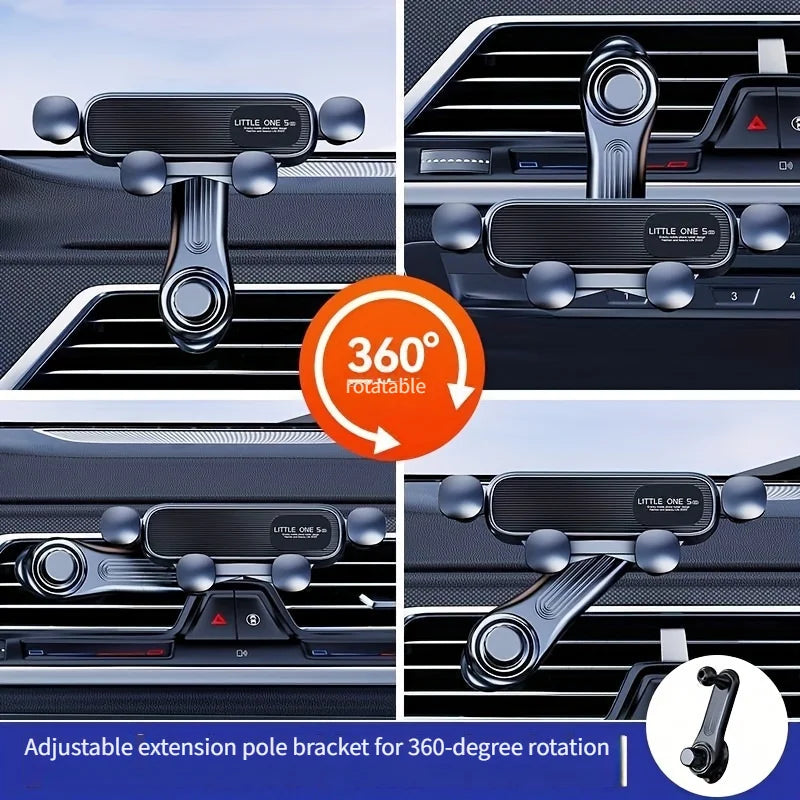 Zovira™ Gravity Car Phone Holder – Foldable 360° Rotating Vent Mount