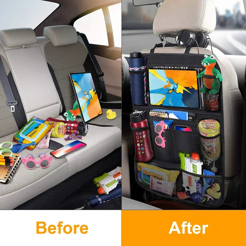 Zovira™ Back Seat Organizer – Multi-Pocket Storage with Tablet Holder