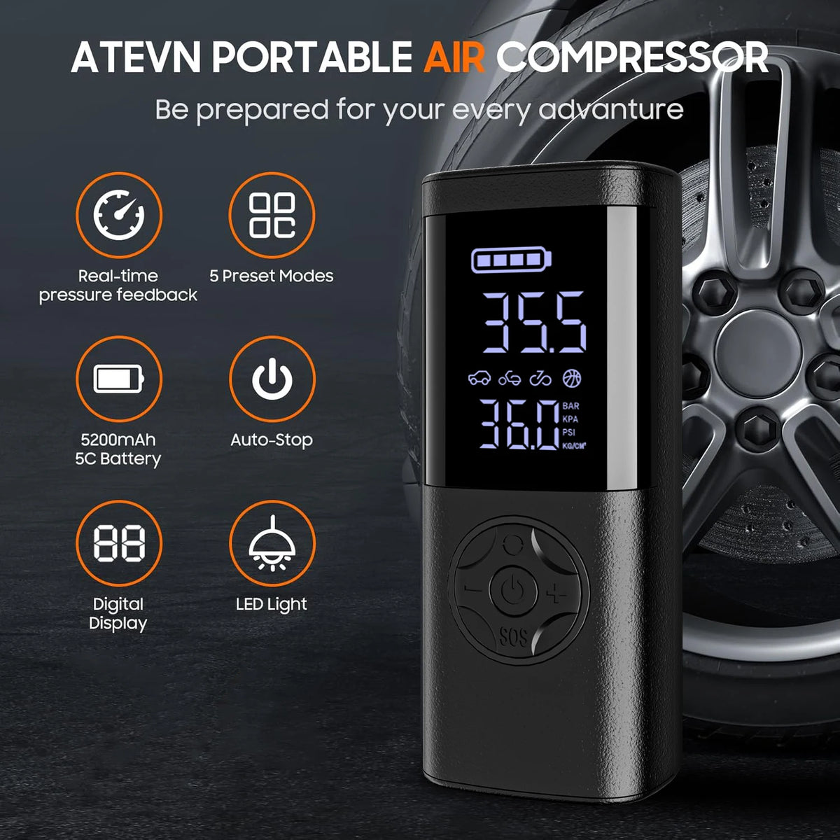 Zovira™ 150 PSI Cordless Tire Inflator