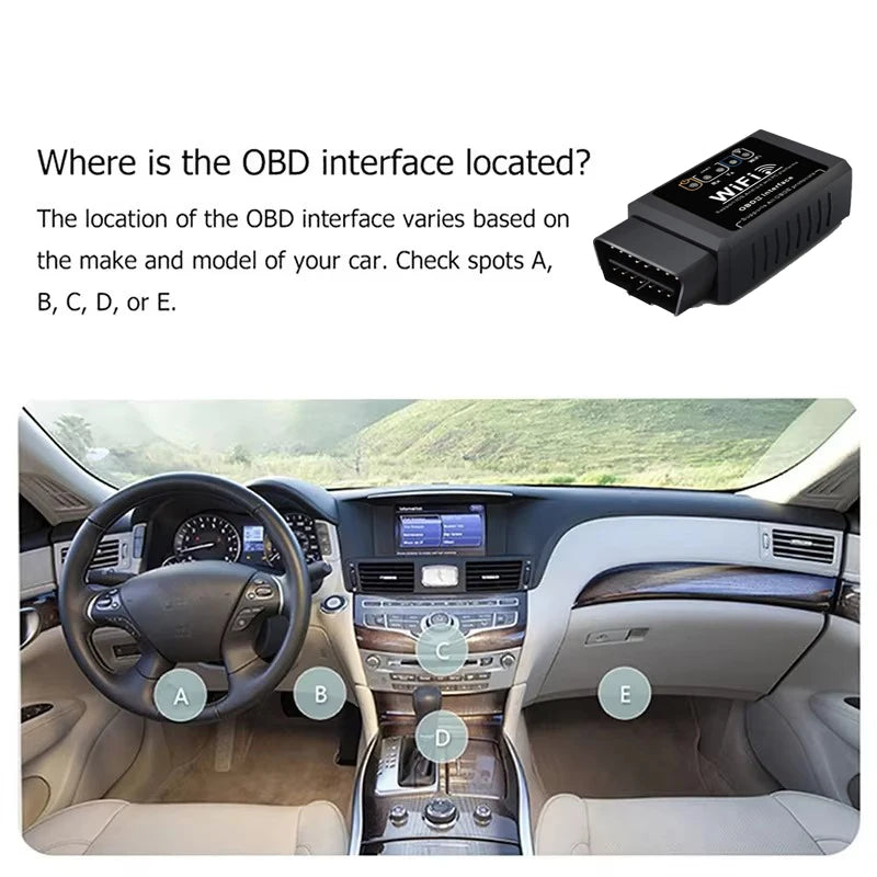 Zovira™ ELM327 WiFi OBD2 Car Diagnostic Scanner – iOS & Android Check Engine Code Reader