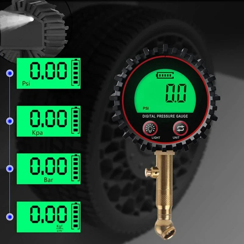 Zovira™ Digital Tire Pressure Gauge – 3–255 PSI Backlit LCD