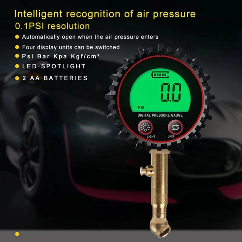 Zovira™ Digital Tire Pressure Gauge – 3–255 PSI Backlit LCD