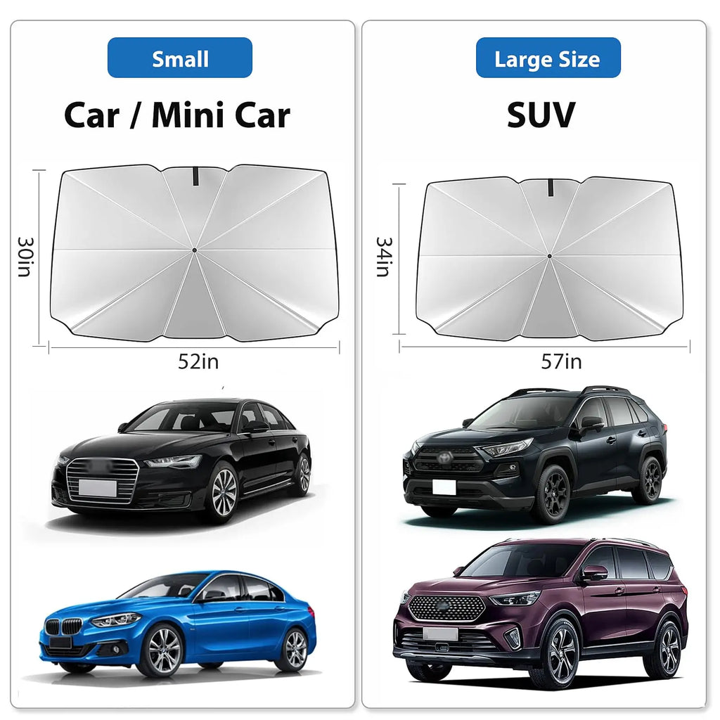 Zovira™ Car Windshield Sunshade Umbrella – Foldable Heat & UV Protection