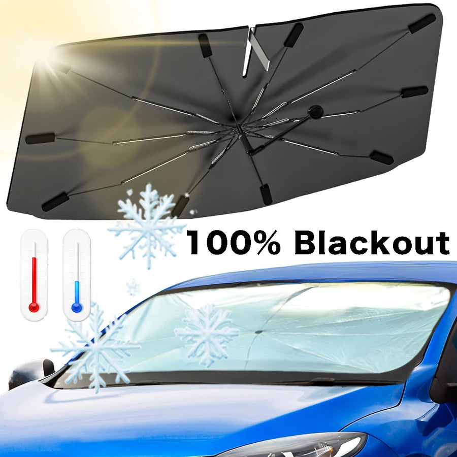 Zovira™ Car Windshield Sunshade Umbrella – Foldable Heat & UV Protection