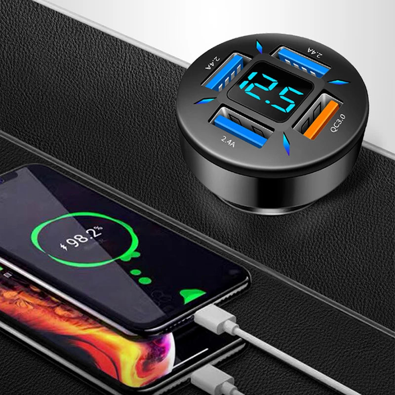 Zovira™ 66W Fast Car Charger – USB-C PD + USB-A QC, 12V/24V