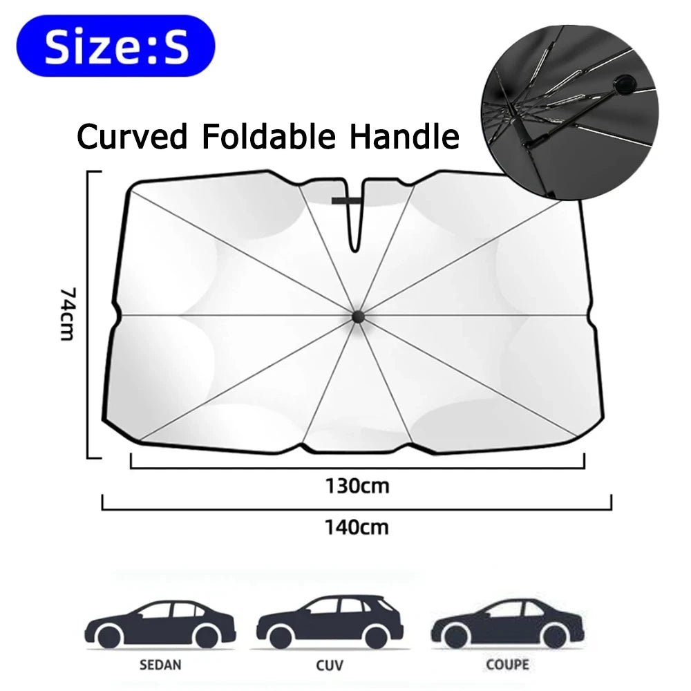 Zovira™ Car Windshield Sunshade Umbrella – Foldable Heat & UV Protection